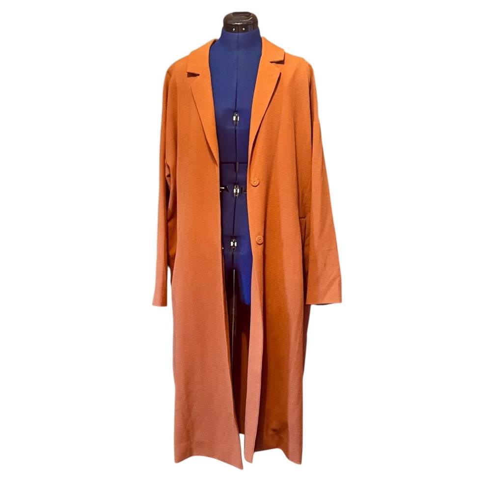 Monki NWOT Rust Orange Trench Coat Style Jacket Women’s Size L